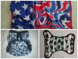 Examples of diaper covers by Tags and Rags